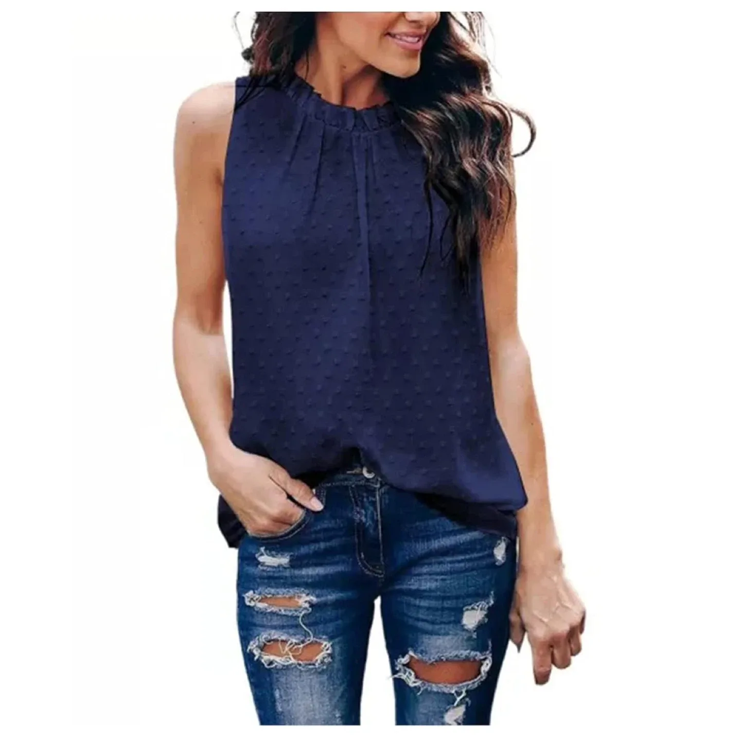 Women's Fashion T-shirt Casual Sleeveless -S image indicator(4)