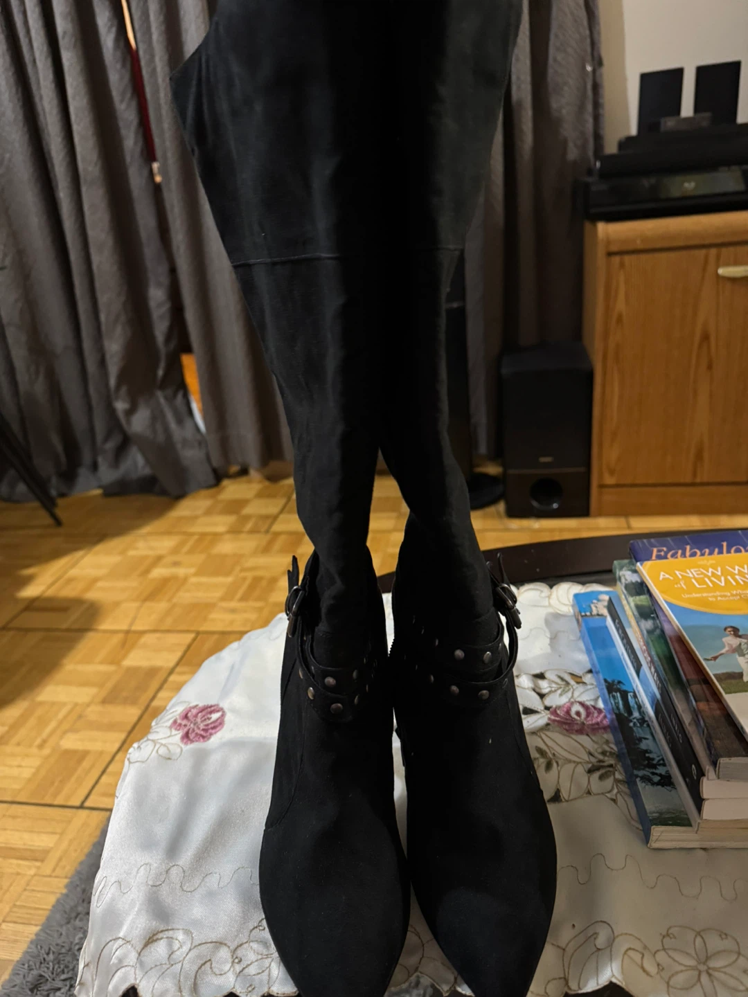 Black Knee High Heel Boots - Size 8 - photo 2
