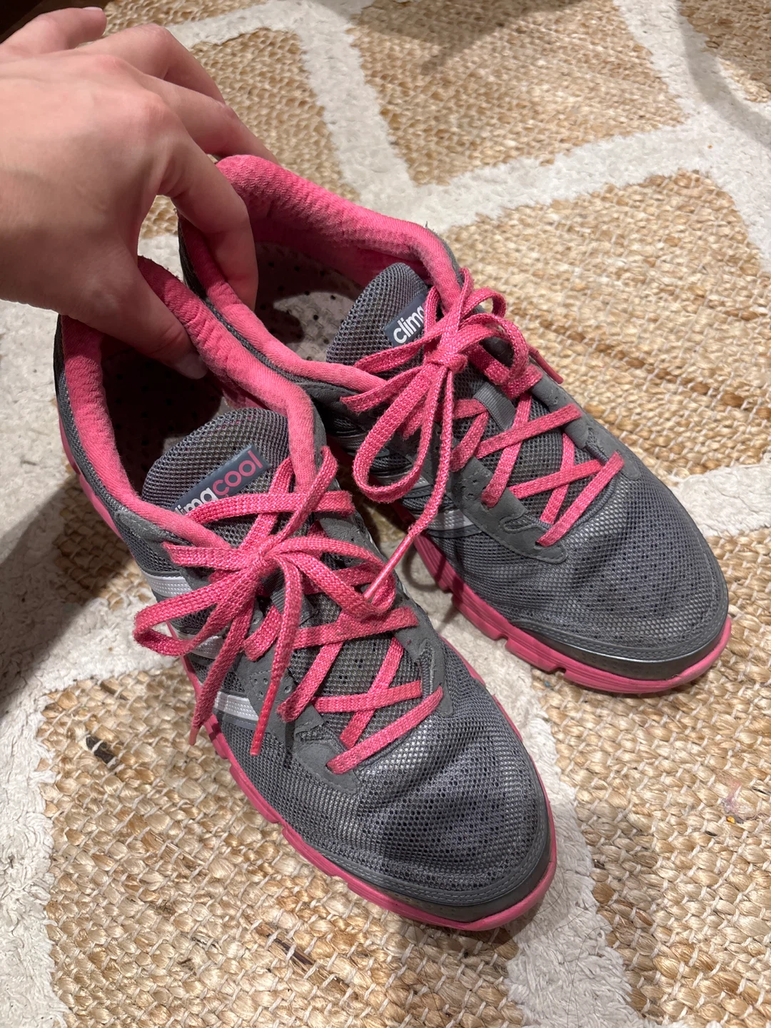 Adidas Climacool Running Shoes - Grey & Pink, US 9.5