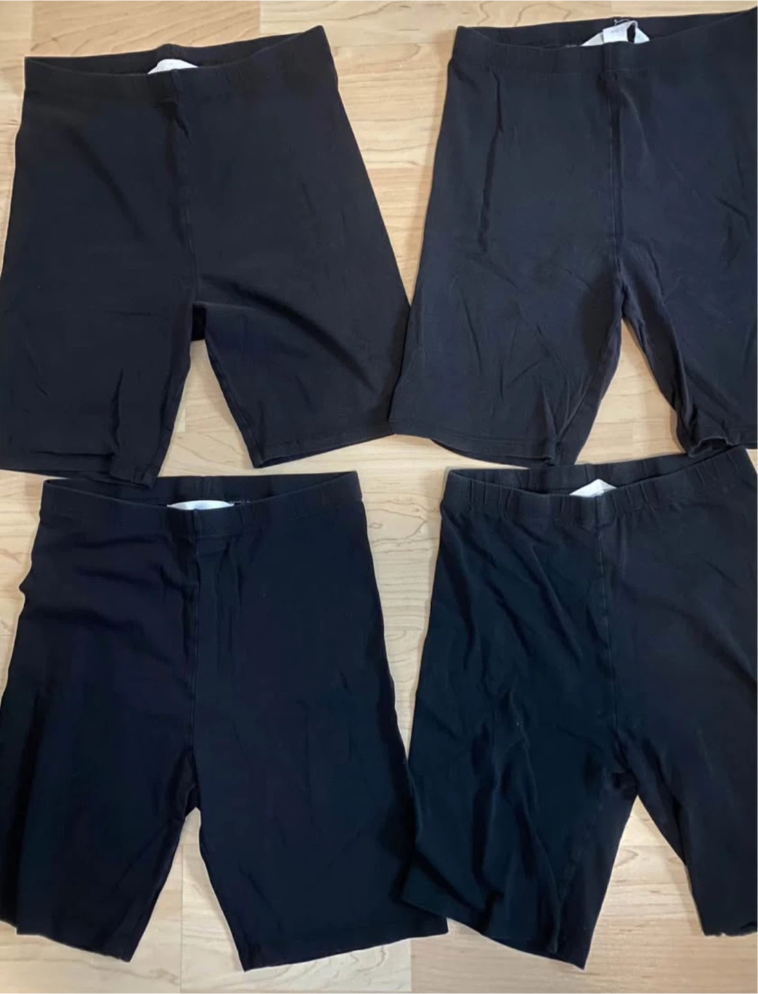 Four Pairs of Black Biker Shorts