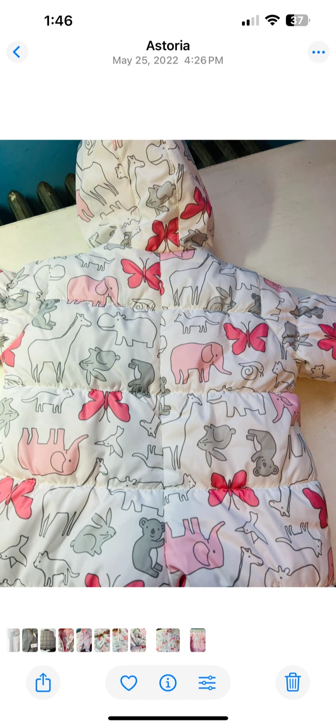 Carter's 3-6M Ivory/Pink Padded Snowsuit - photo 2