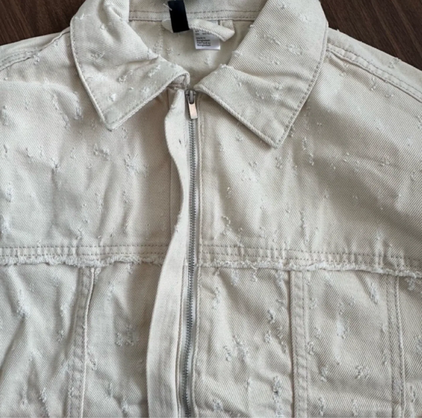 H&M Cream Denim Jacket - New with Tags! image indicator(4)