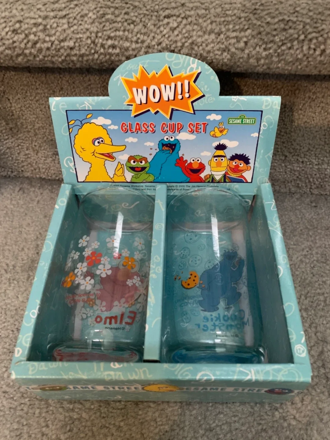 Sesame Street Glass Cup Set (Elmo & Cookie Monster) image indicator(2)