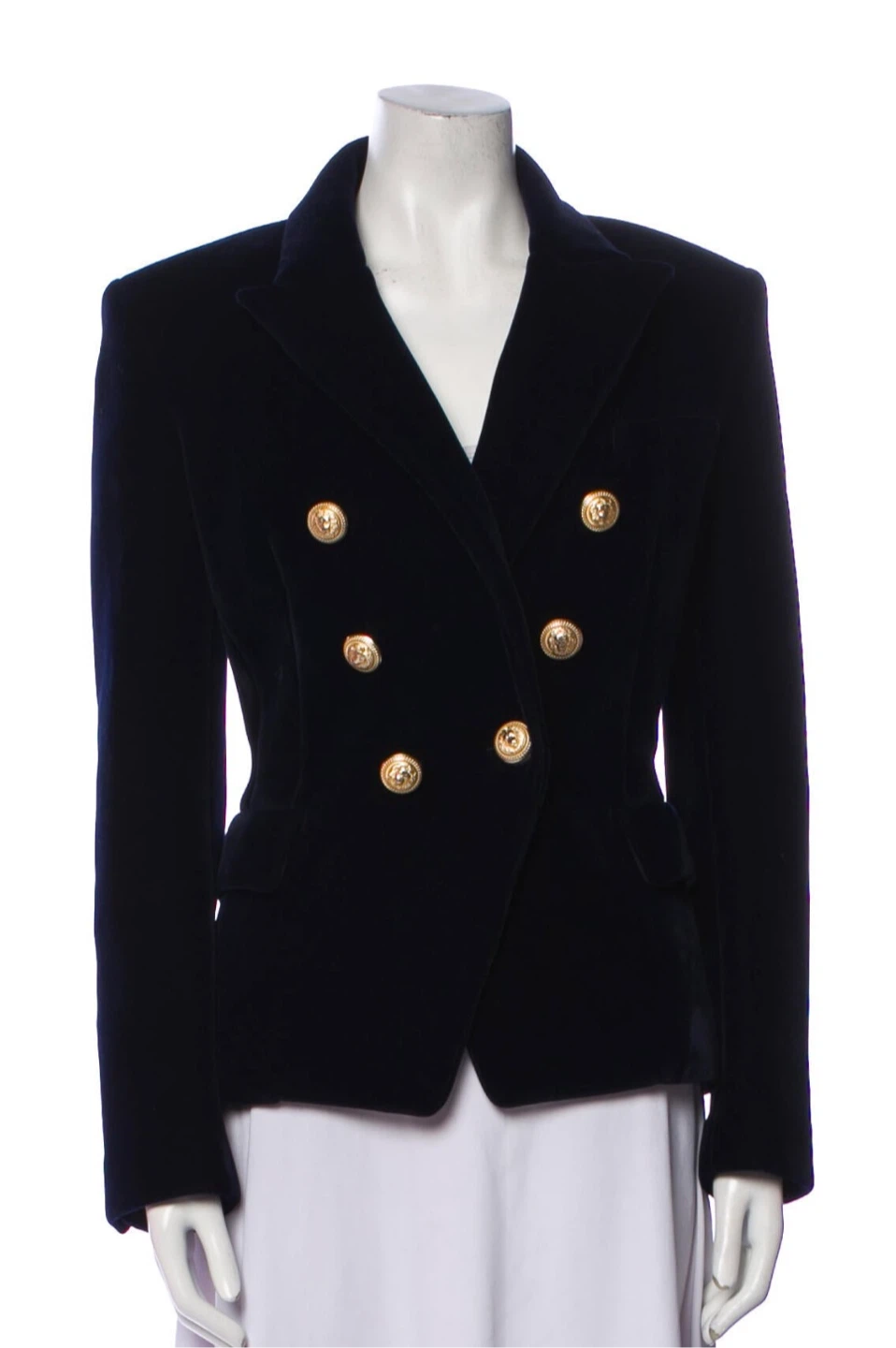 BALMAIN Velvet Blazer Navy Blue