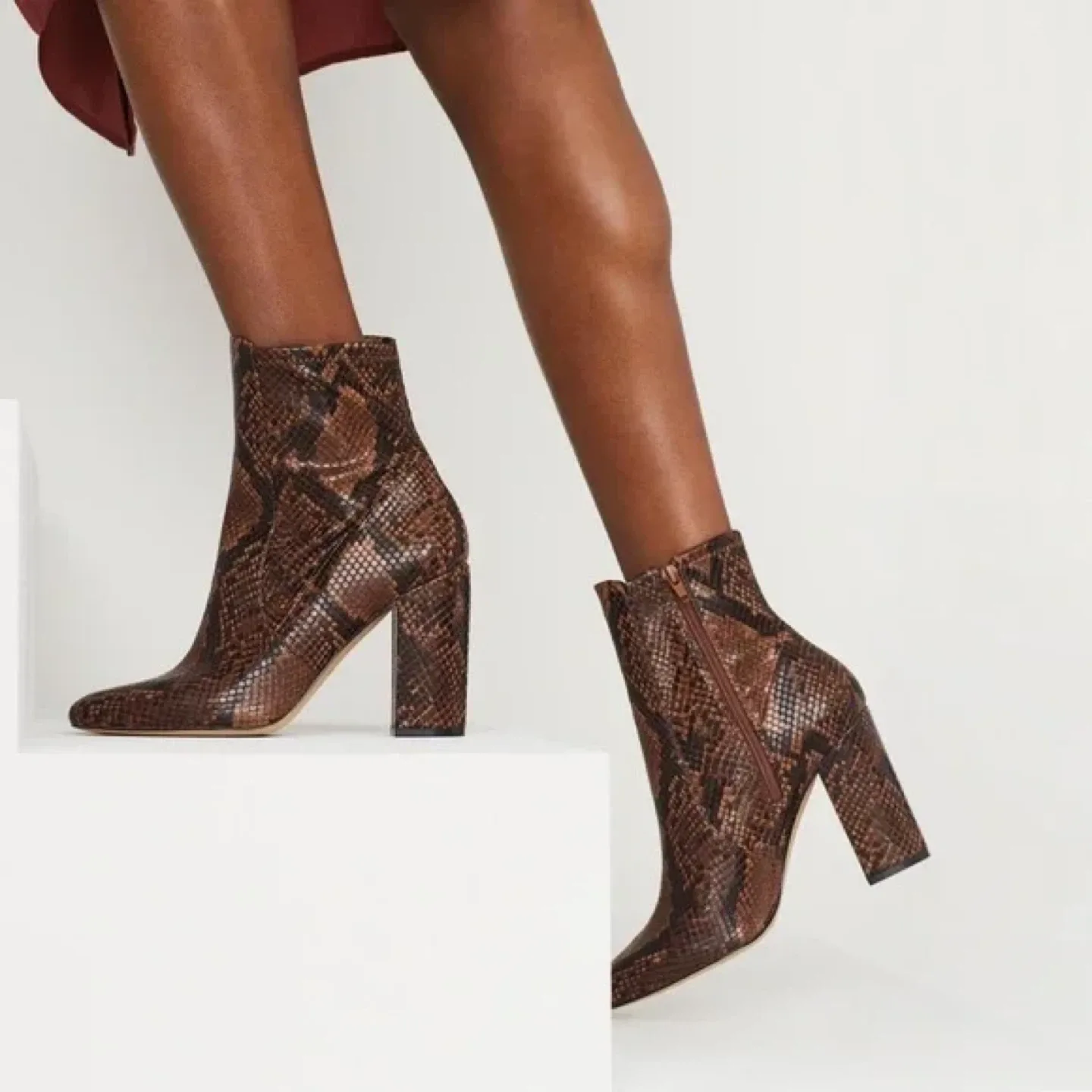 New aldo snakeprint heeled boots size 7 thumbnail