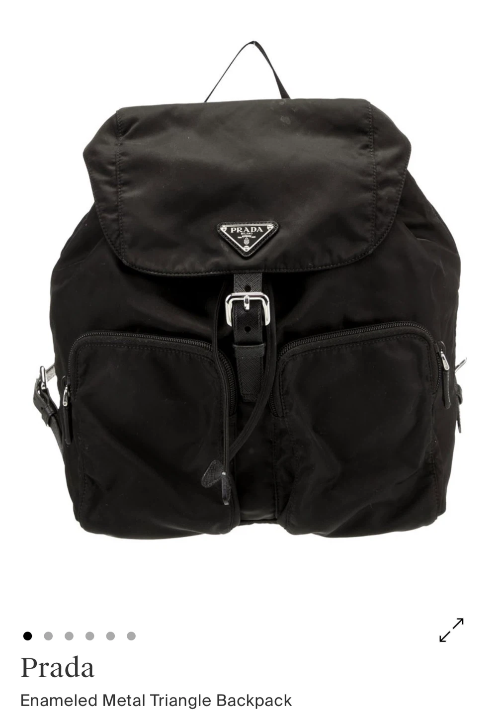 Prada Enamel Metal Triangle Logo Backpack