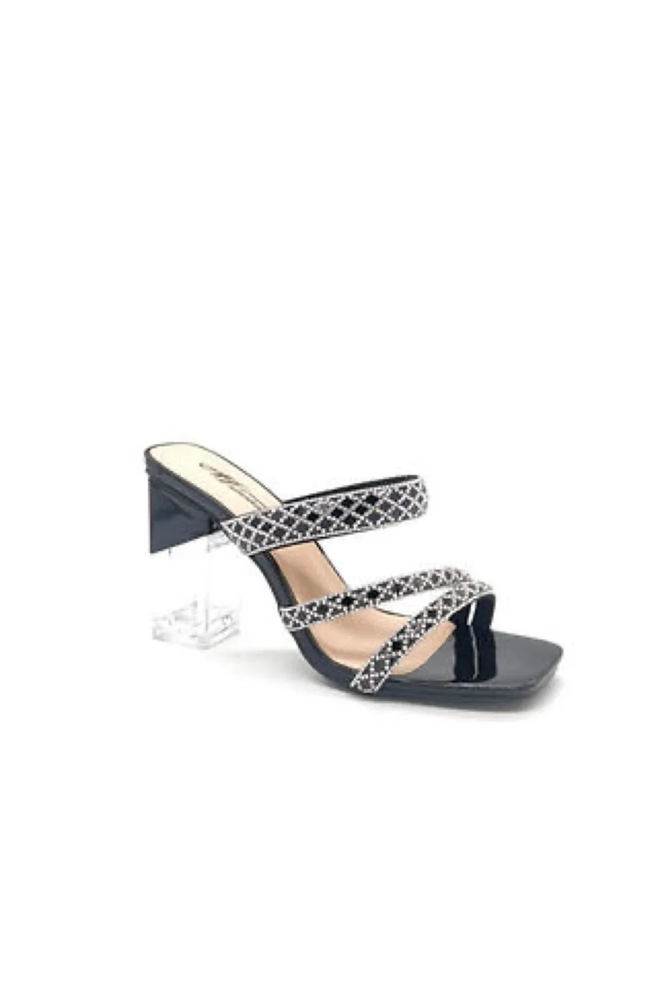 New heels rhinestones square toe size 38 thumbnail
