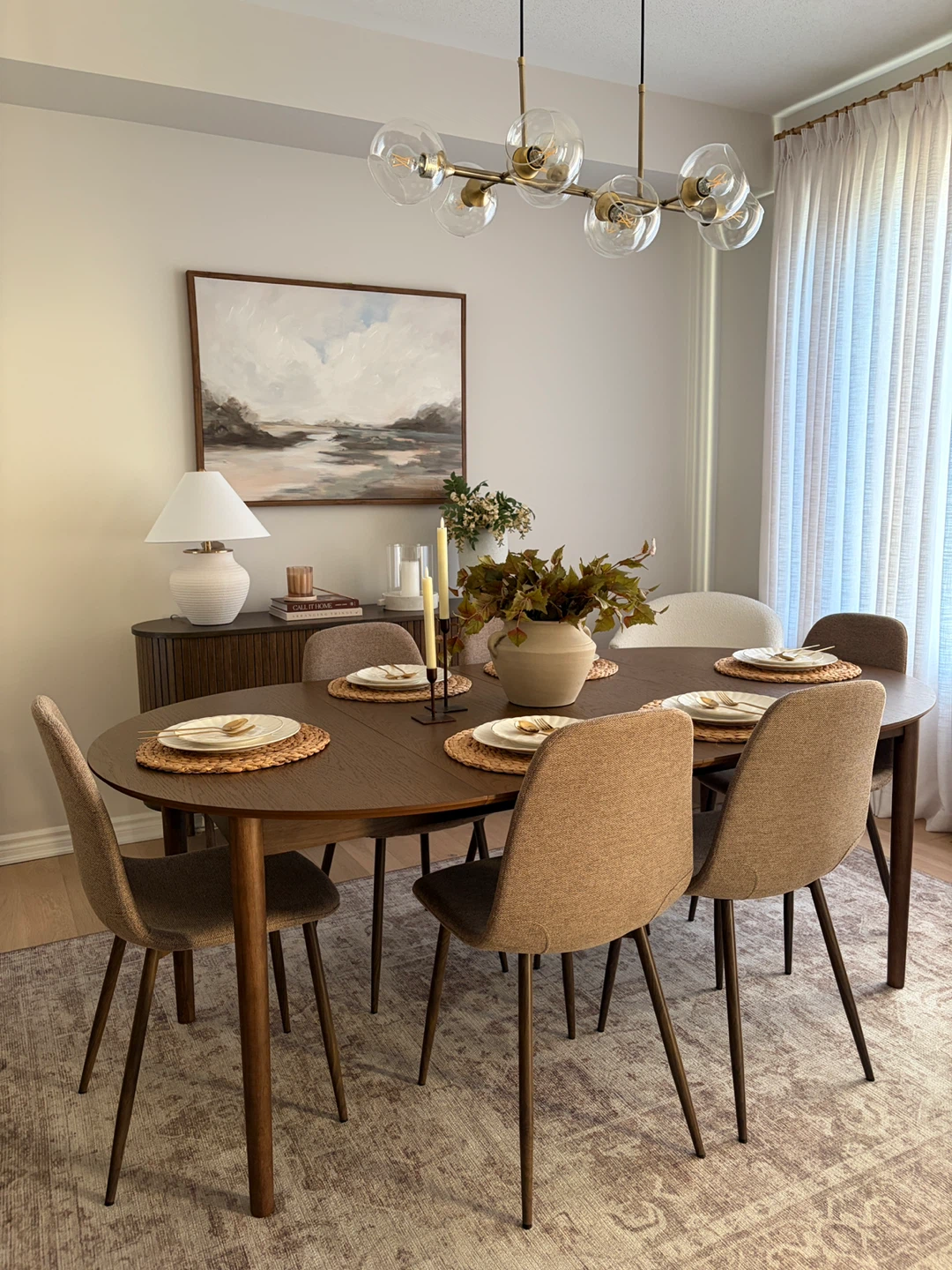 Dining Set with 6 Chairs & Sideboard