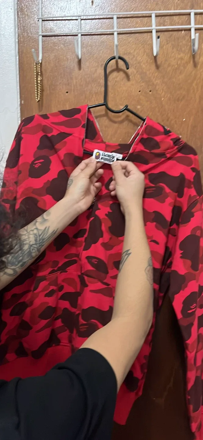 BAPE Red Camo Shark Full Zip Hoodie image indicator(3)