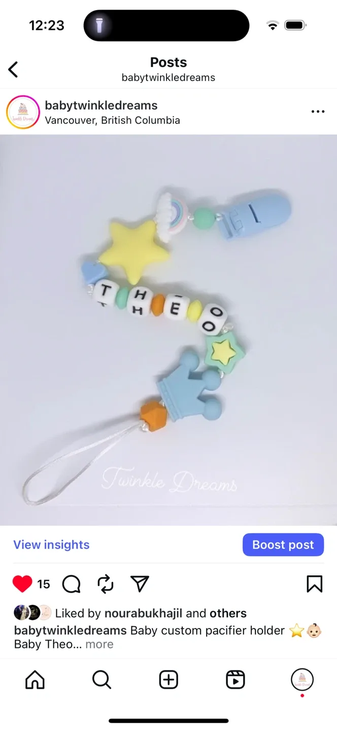 Twinkle Dreams Custom Pacifier Clip baby image indicator(2)