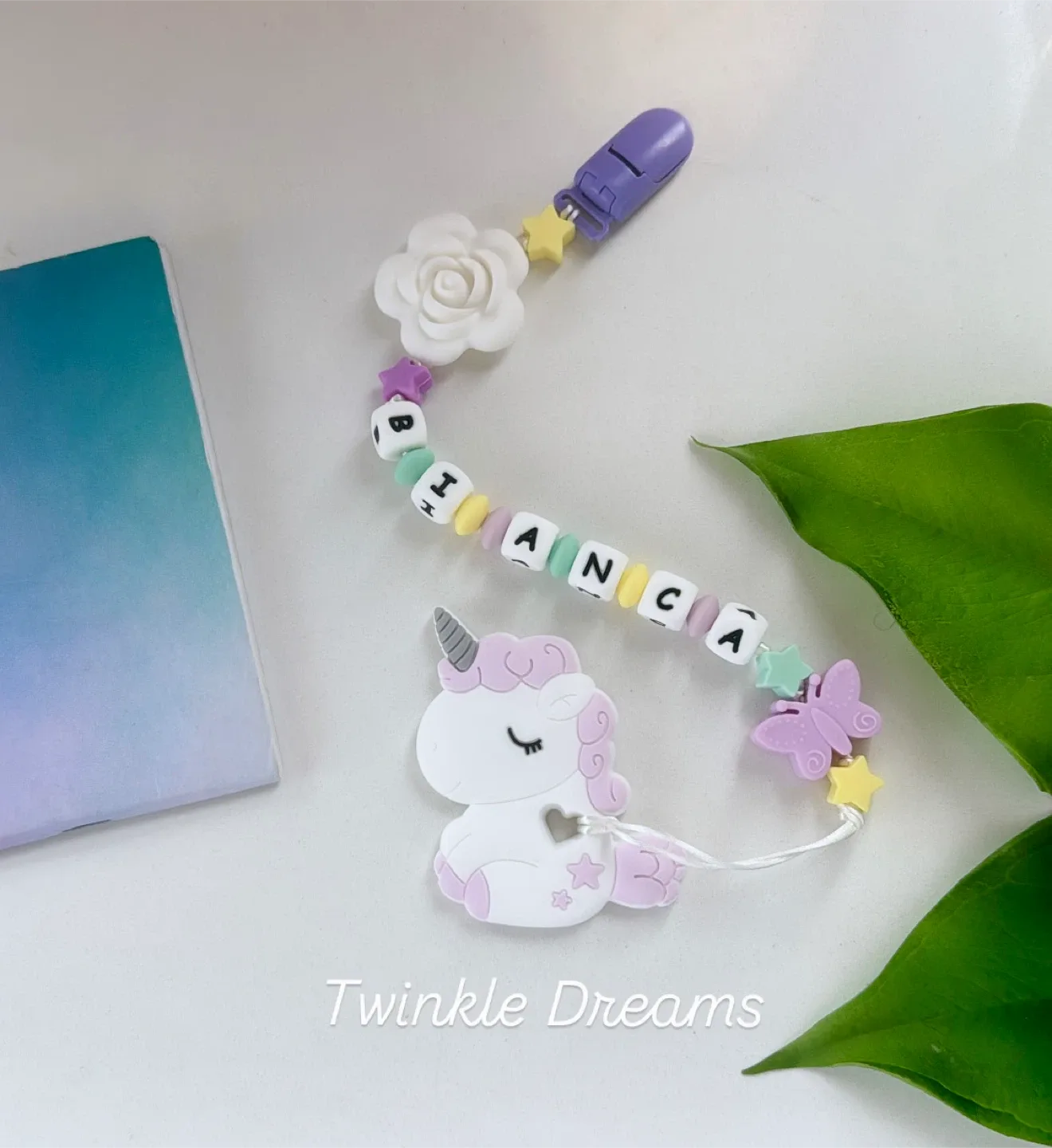 Twinkle Dreams Custom Pacifier Clip baby image indicator(3)