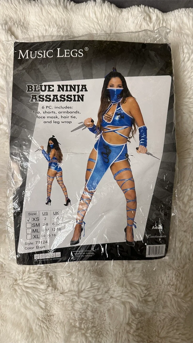 Music Legs Blue Ninja Assassin Costume - XS