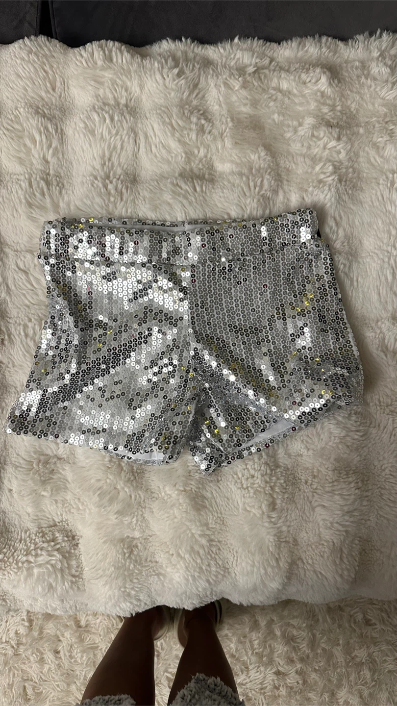 Silver Sequin Shorts