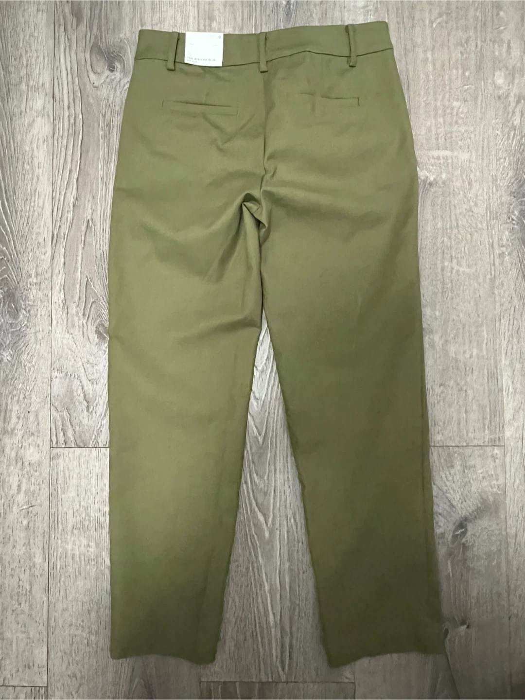 LOFT Riviera Slim Mid Rise Pants Olive Green - photo 2
