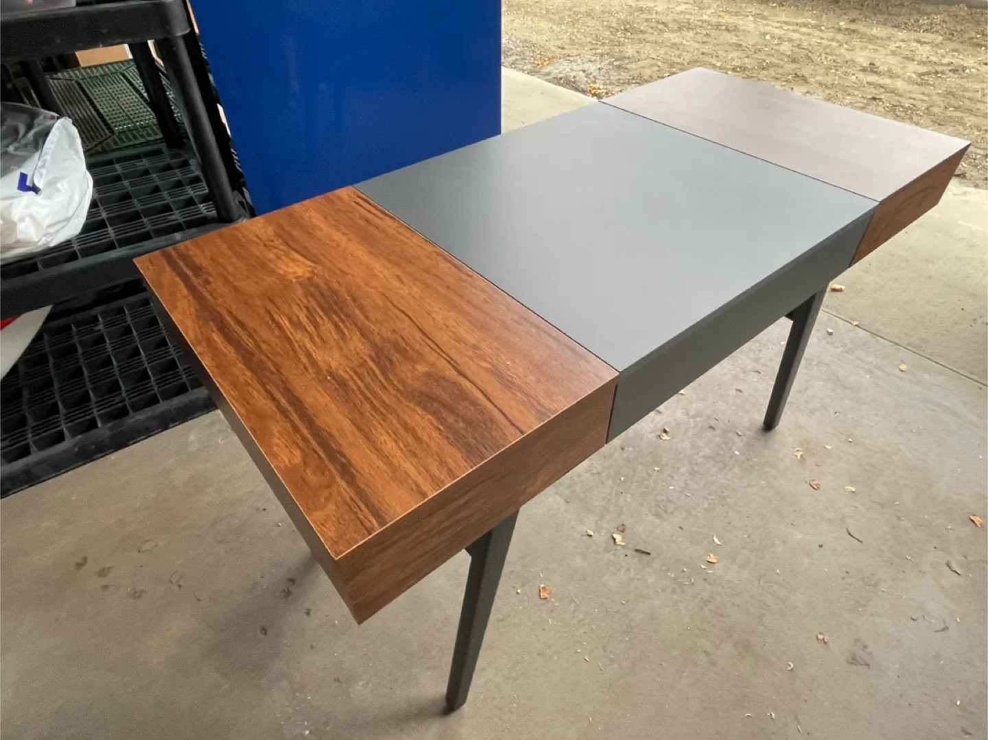 Wood & Grey Desk with Drawers image indicator(3)