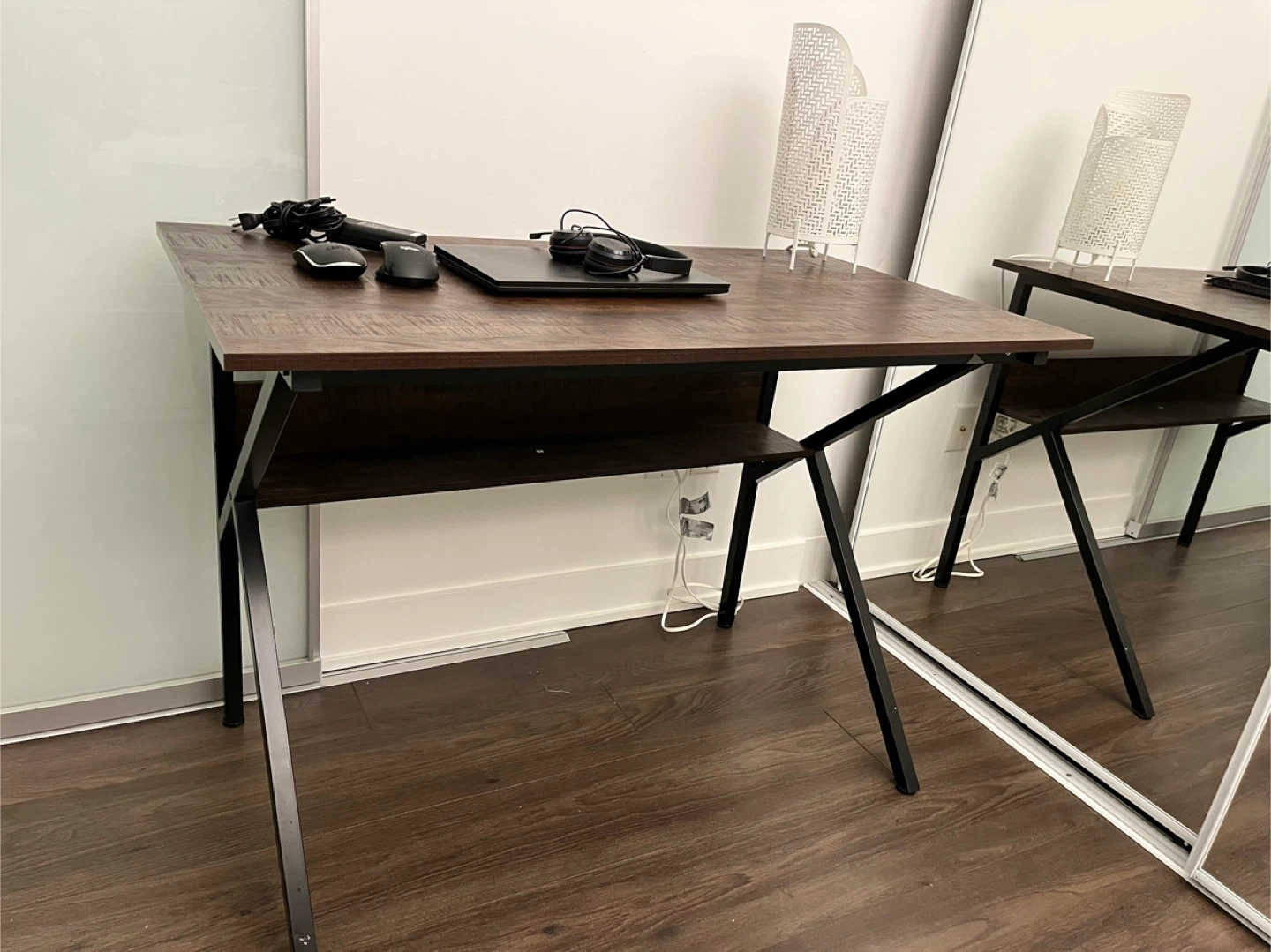 Brown and Black Desk