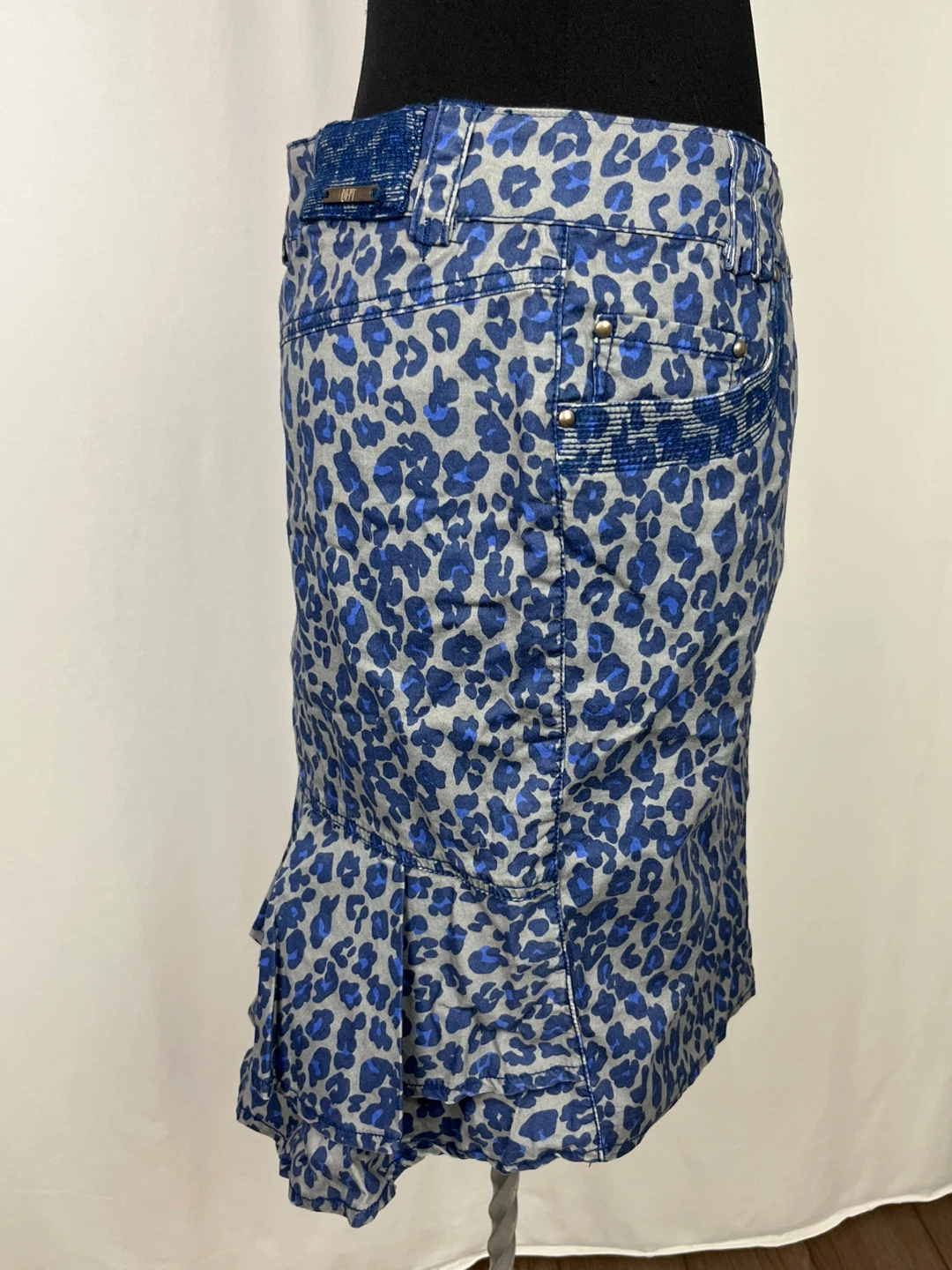 DEPT Leopard Print Denim Skirt Size M - photo 4