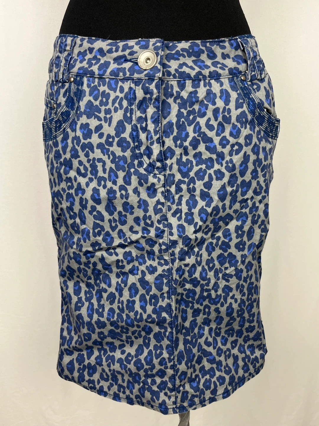 DEPT Leopard Print Denim Skirt Size M