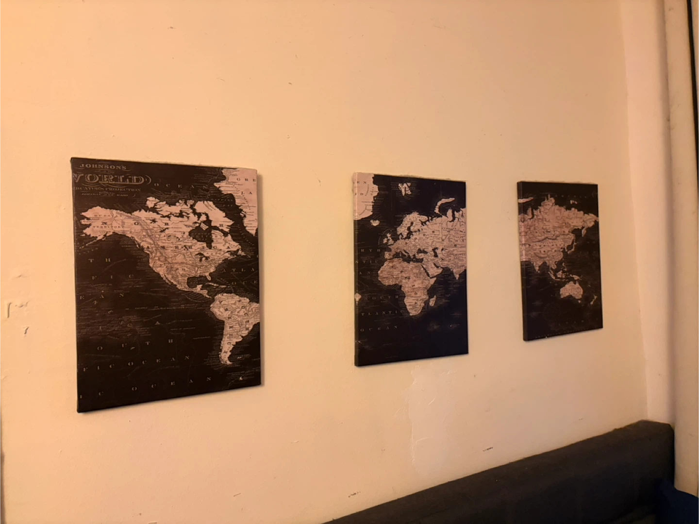 Johnson's World Map Wall Art (Set of 3)