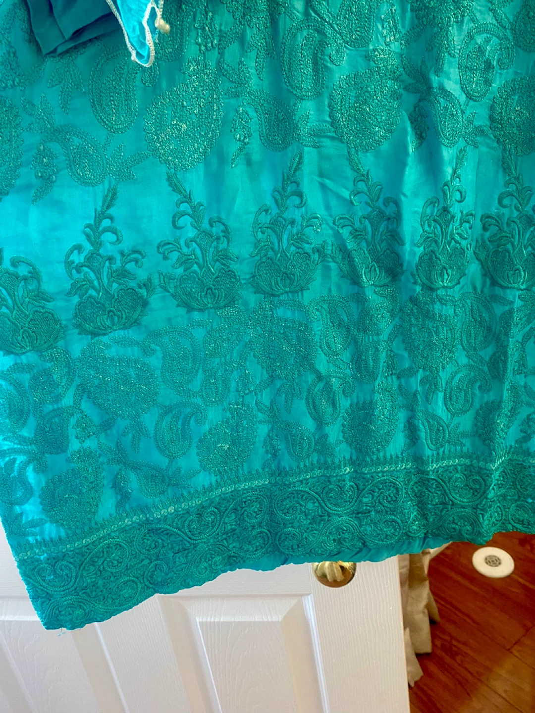 Agha Noor Teal Embroidered Outfit - Size L