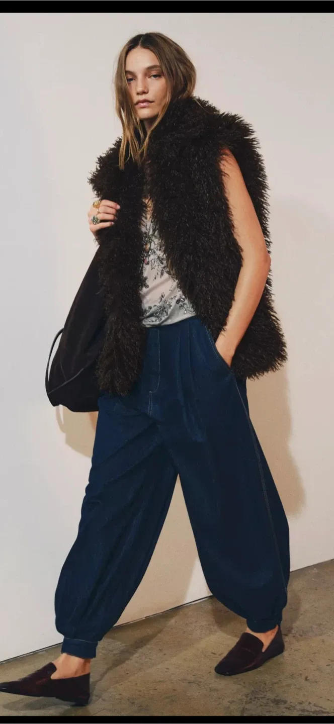 Faux Fur Vest - Black, Size Xs thumbnail