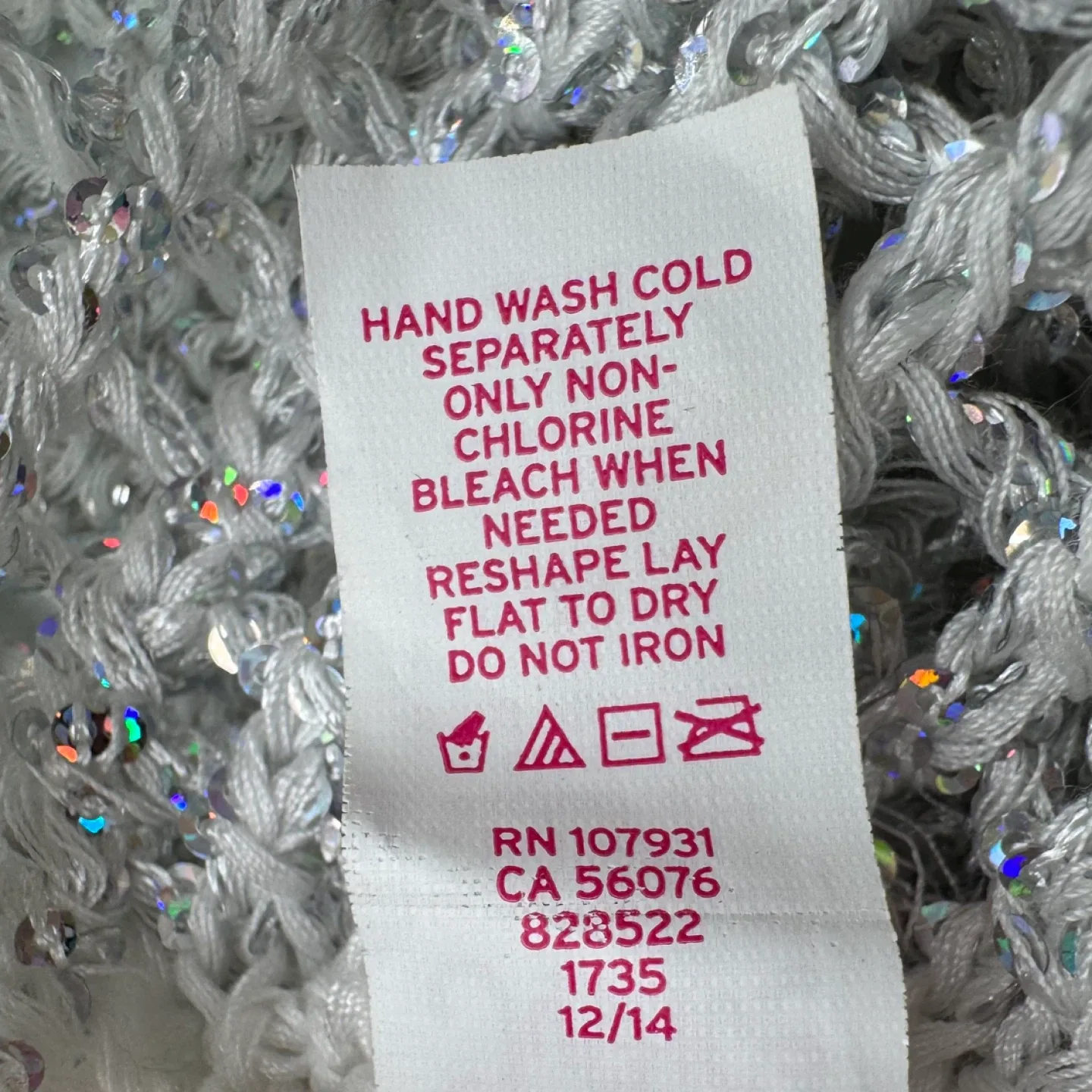 Justice White Knit Sparkly Beanie Hat with Flower - One Size image indicator(7)