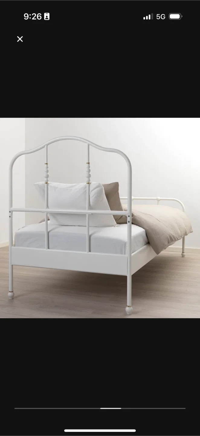 IKEA Hemnes White Bed Frame twin with Mattress thumbnail