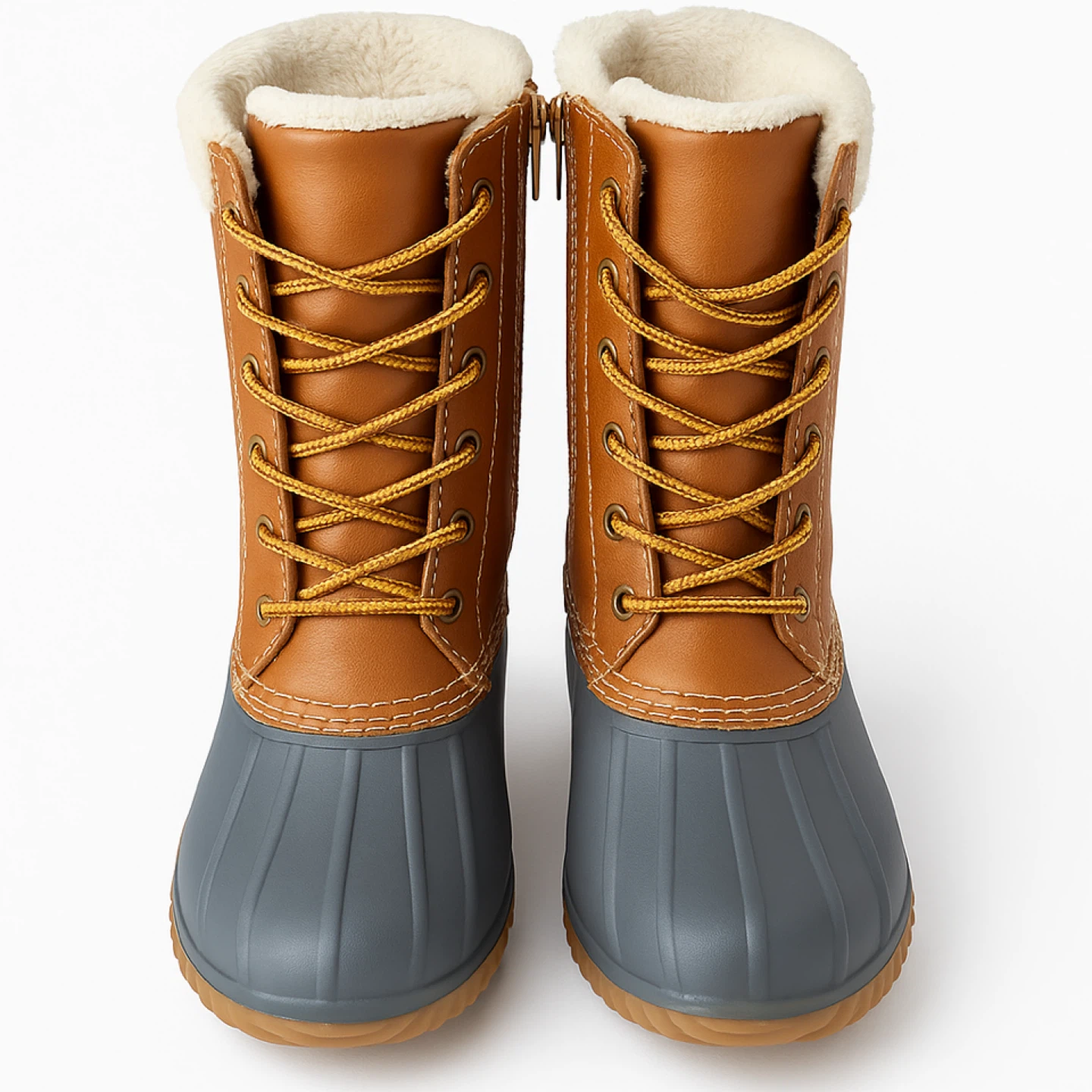 Brown & Grey Winter Boots