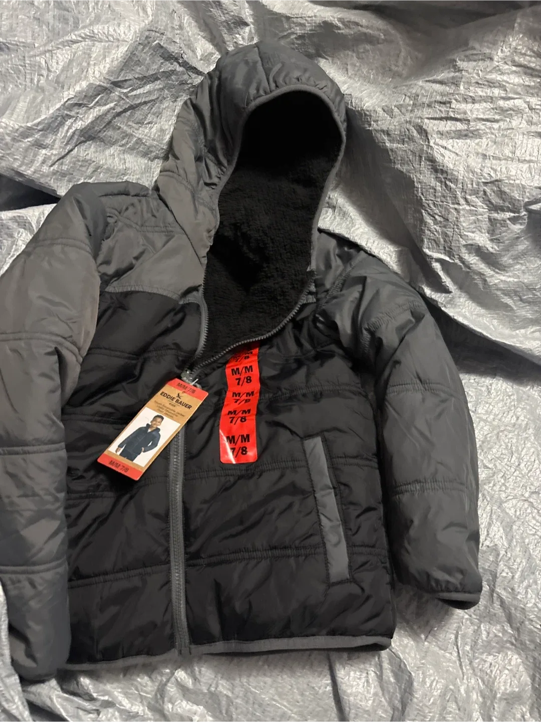 New Eddie Bauer Youth Reversible Jacket - Size 7/8 thumbnail