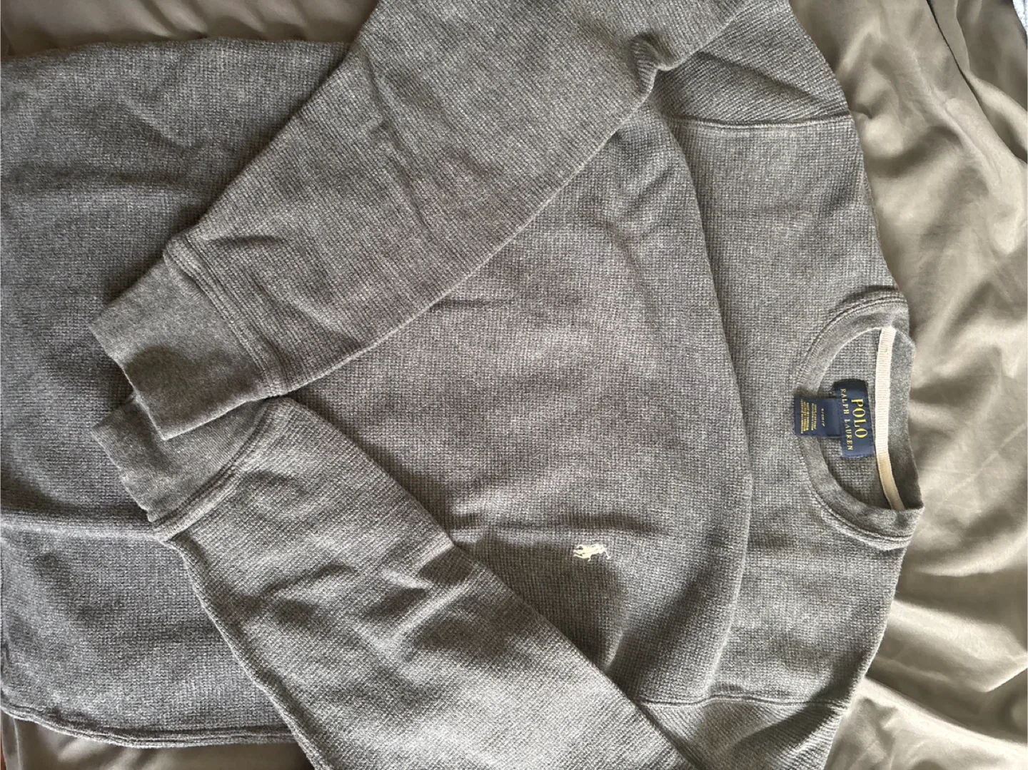 Polo Ralph Lauren Grey Double Knitt T- Shirt - Size S image indicator(2)