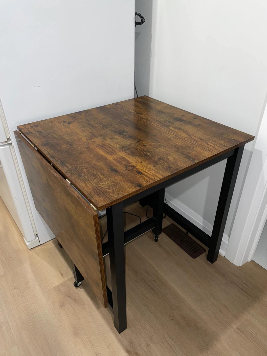 Folding Drop Leaf Dining Table Brown - photo 3