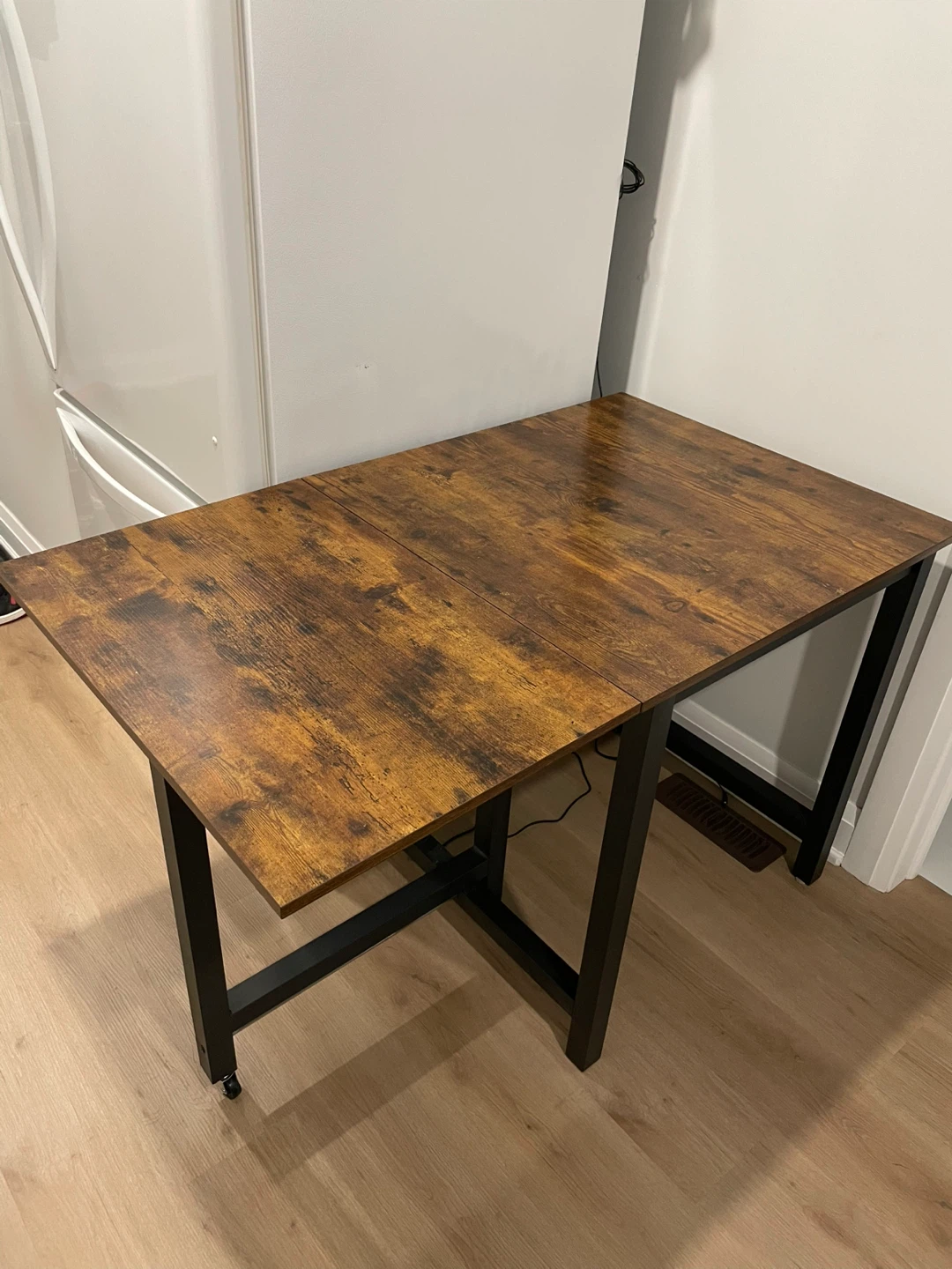 Folding Drop Leaf Dining Table Brown