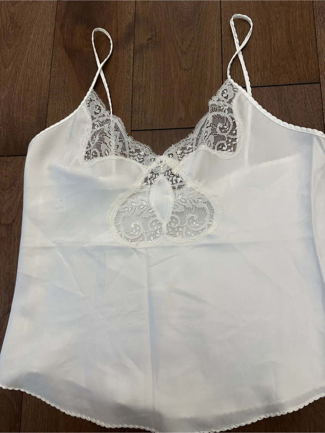 Vintage Papillon-Blanc White Lace Cami - Size 36 - photo 2