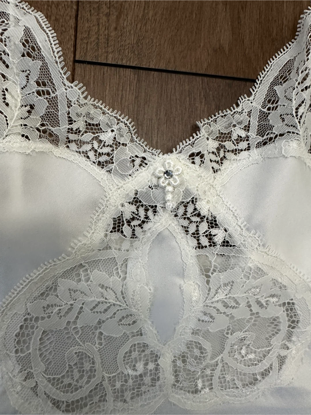 Vintage Papillon-Blanc White Lace Cami - Size 36 - photo 3