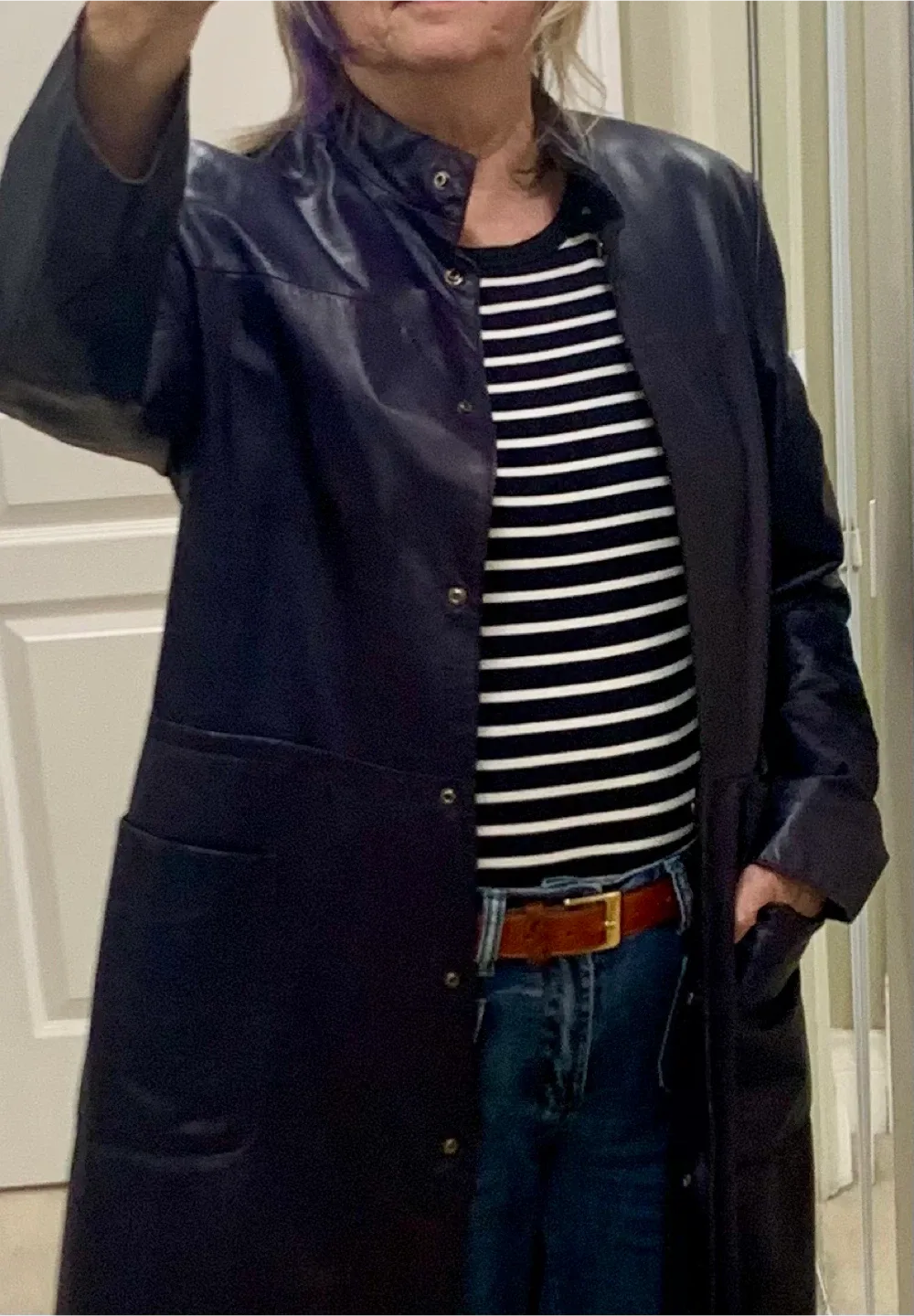 Vintage Danier Canada Leather Coat Size 10 image indicator(3)