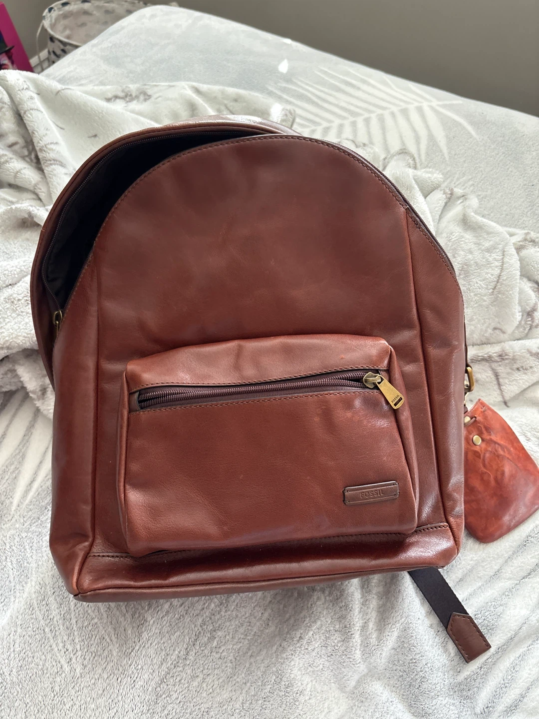 Fossil Leather Laptop Backpack - Brown