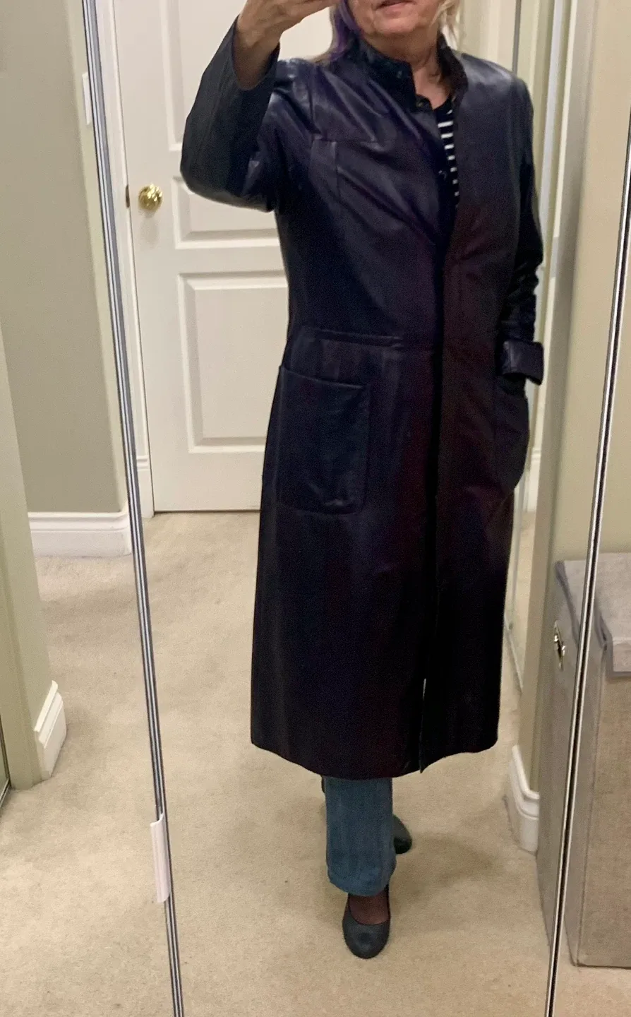 Vintage Danier Canada Leather Coat Size 10 image indicator(7)