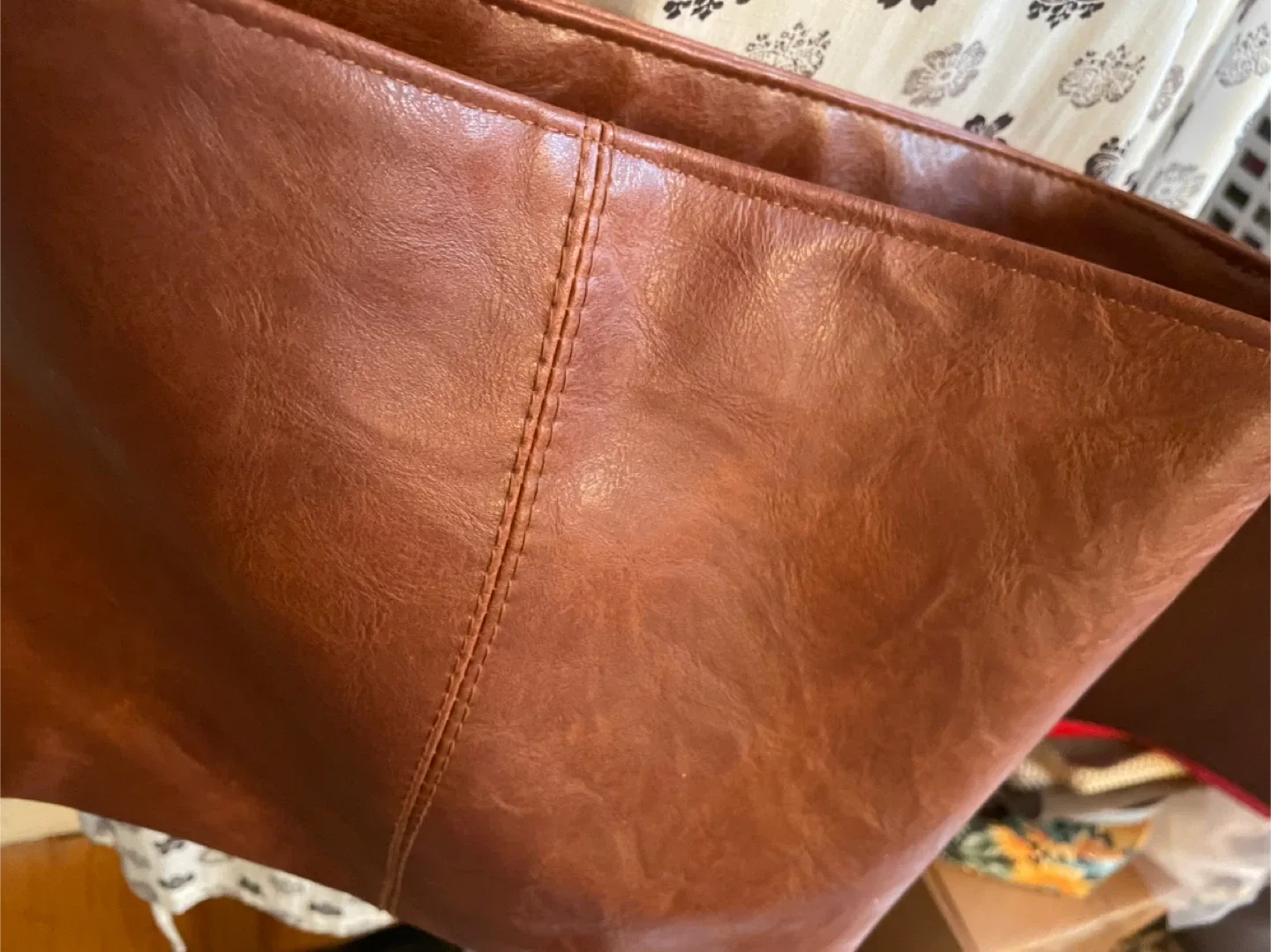 Boho Tan Faux Leather Shoulder Bag w/ Strap image indicator(2)