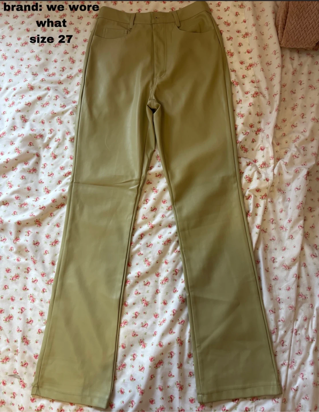 We Wore What Tan Faux Leather Pants