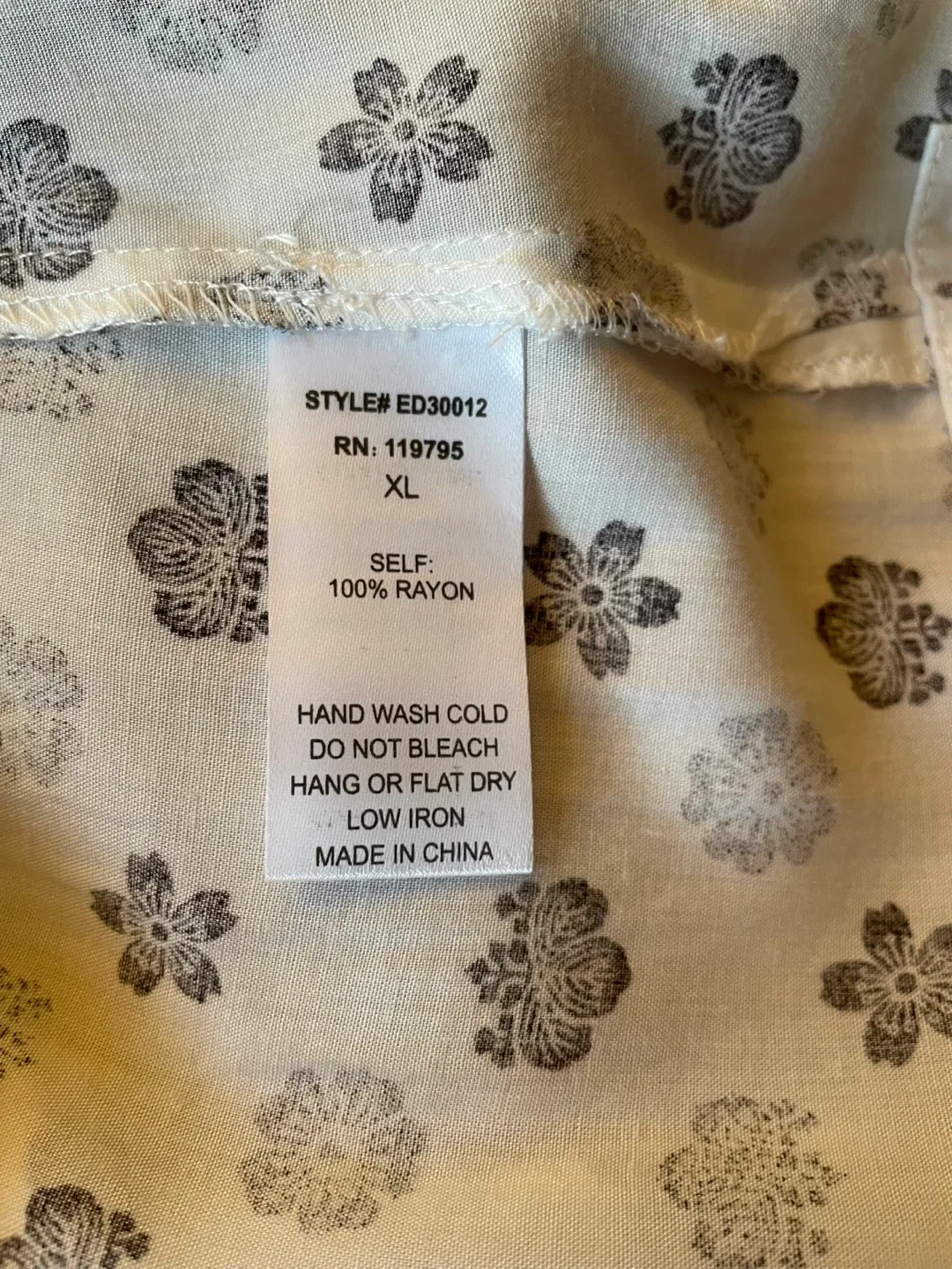 White with Black Floral Print Dress image indicator(7)