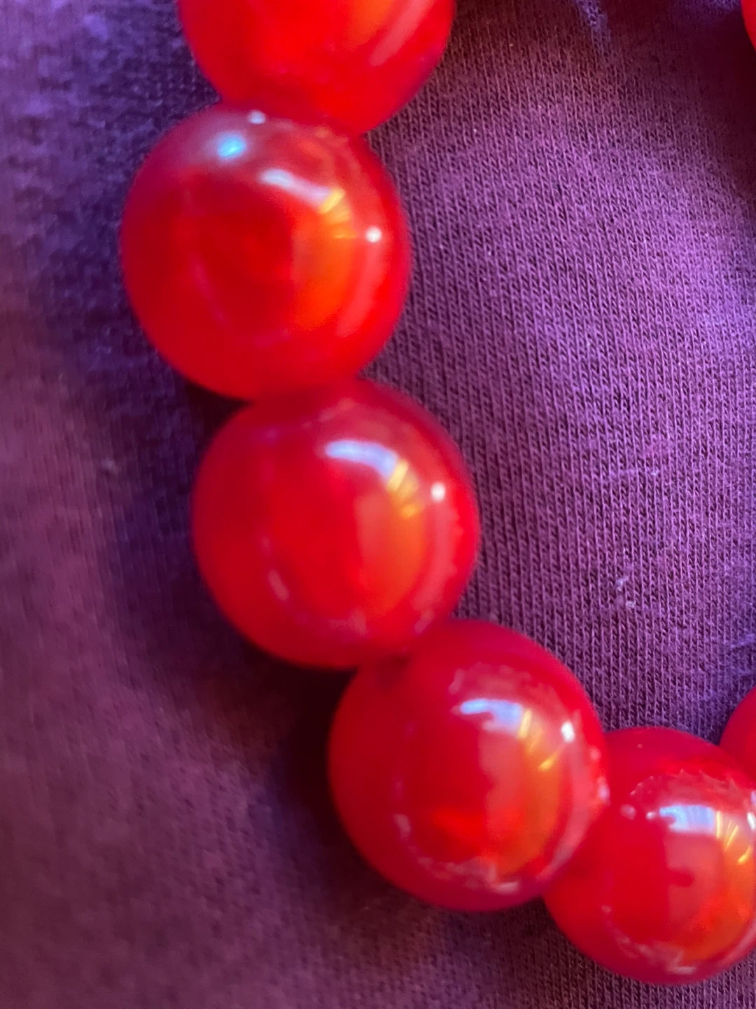 Hand Beaded Resin Bracelets - Red, Brown, Orange - photo 4