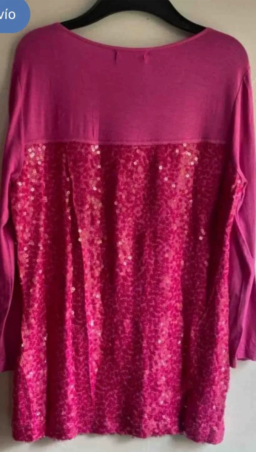 Calvin Klein Pink Sequin Top - Size M image indicator(3)