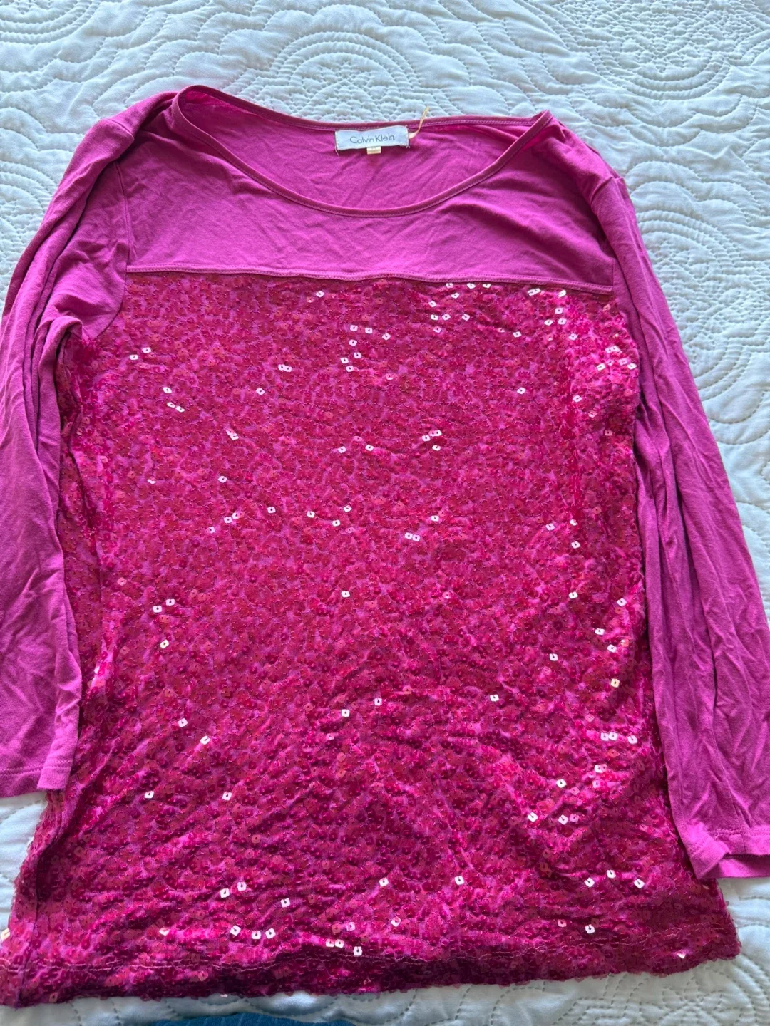 Calvin Klein Pink Sequin Top - Size M image indicator(4)