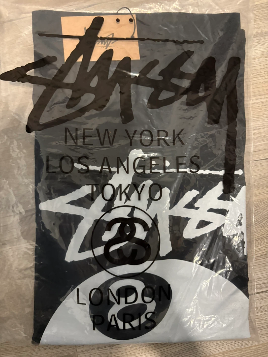 New Large size Stussy 8 Ball Tee - Black