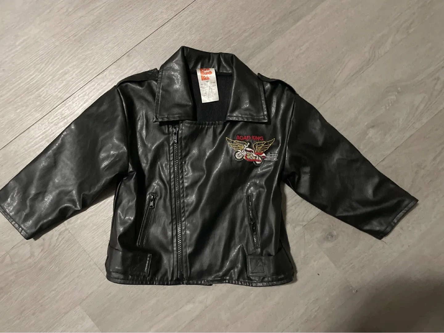 Road King Kids Black Faux Leather Jacket thumbnail