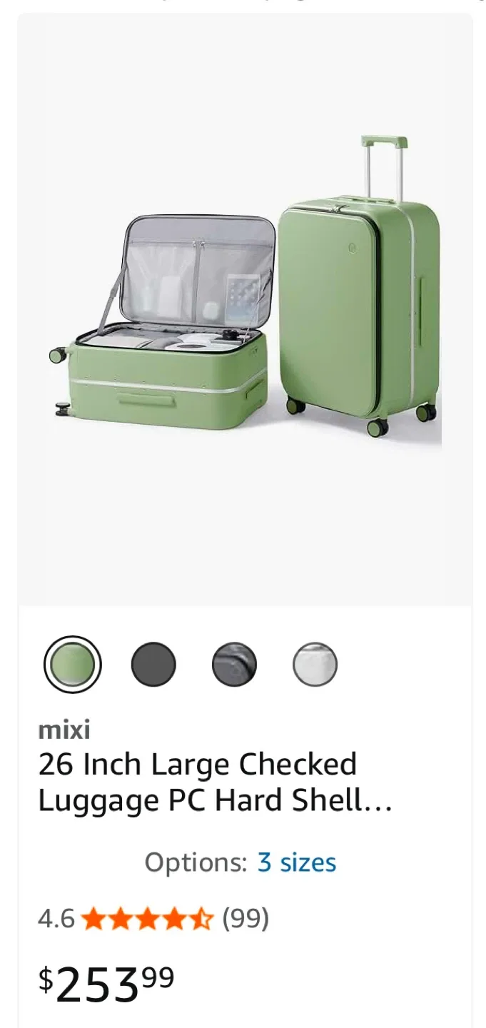 Mixi 26-inch Large Checked Luggage - Green image indicator(5)