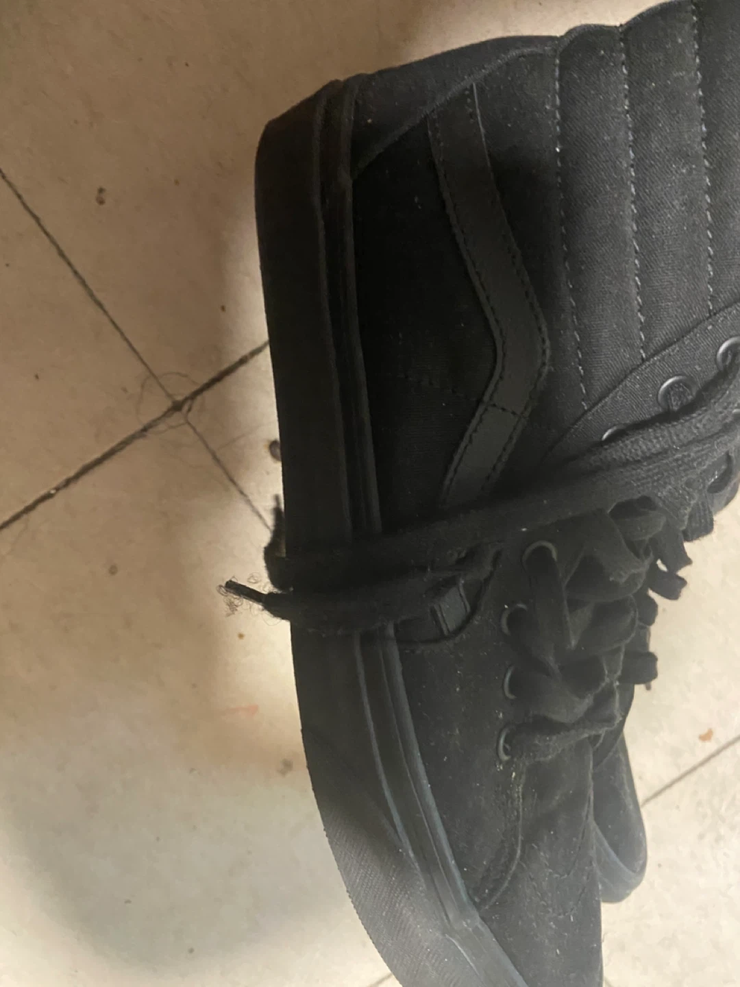 Vans Sk8-Hi High Top Black Shoes - Size 9.5