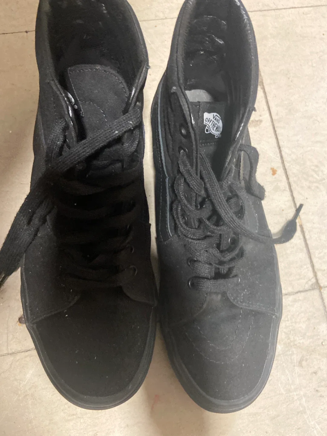 Vans Sk8-Hi High Top Black Shoes - Size 9.5 image indicator(4)