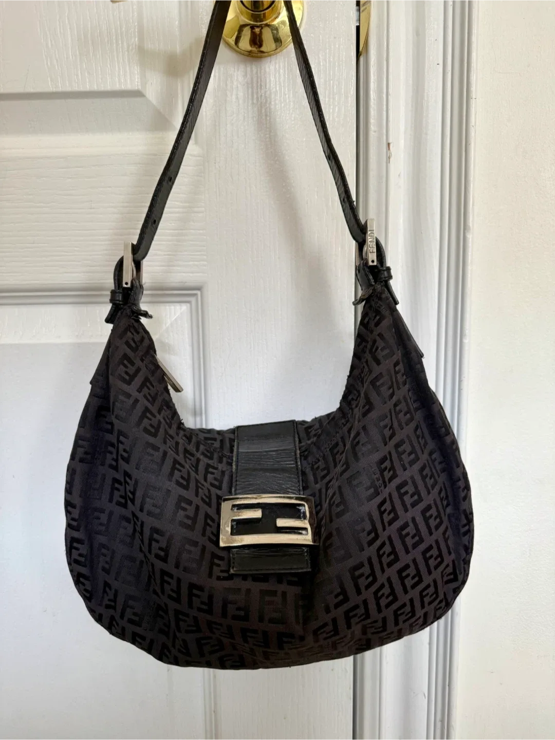 Authentic Fendi Hobo Bag - Black thumbnail