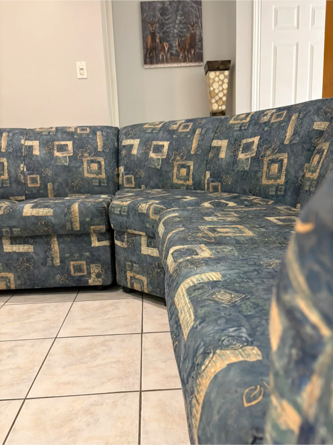 Sectional Sofa - Blue Patterned Fabric image indicator(2)